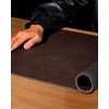 YSAGi Genuine Leather Desk Mat, 35.4″X17″ Office Desk Pad, Thick Premium Table Pad with Stitched Line, Non-Slip Laptop Writing Pad with Rubber Base (Dark Brown, 35.4″x17″)(Dark Brown)