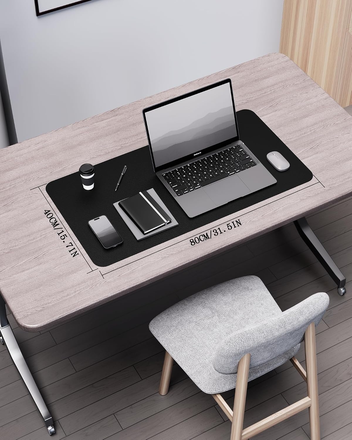 image:imageYSAGi DoubleSided Cork PU Leather Waterproof Desk Pad Protector for OfficeBlackcork
