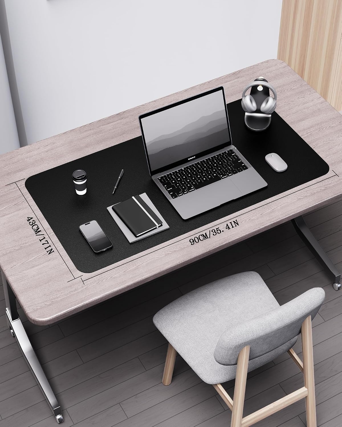 image:imageYSAGi DoubleSided Cork PU Leather Waterproof Desk Pad Protector for OfficeBlackcork
