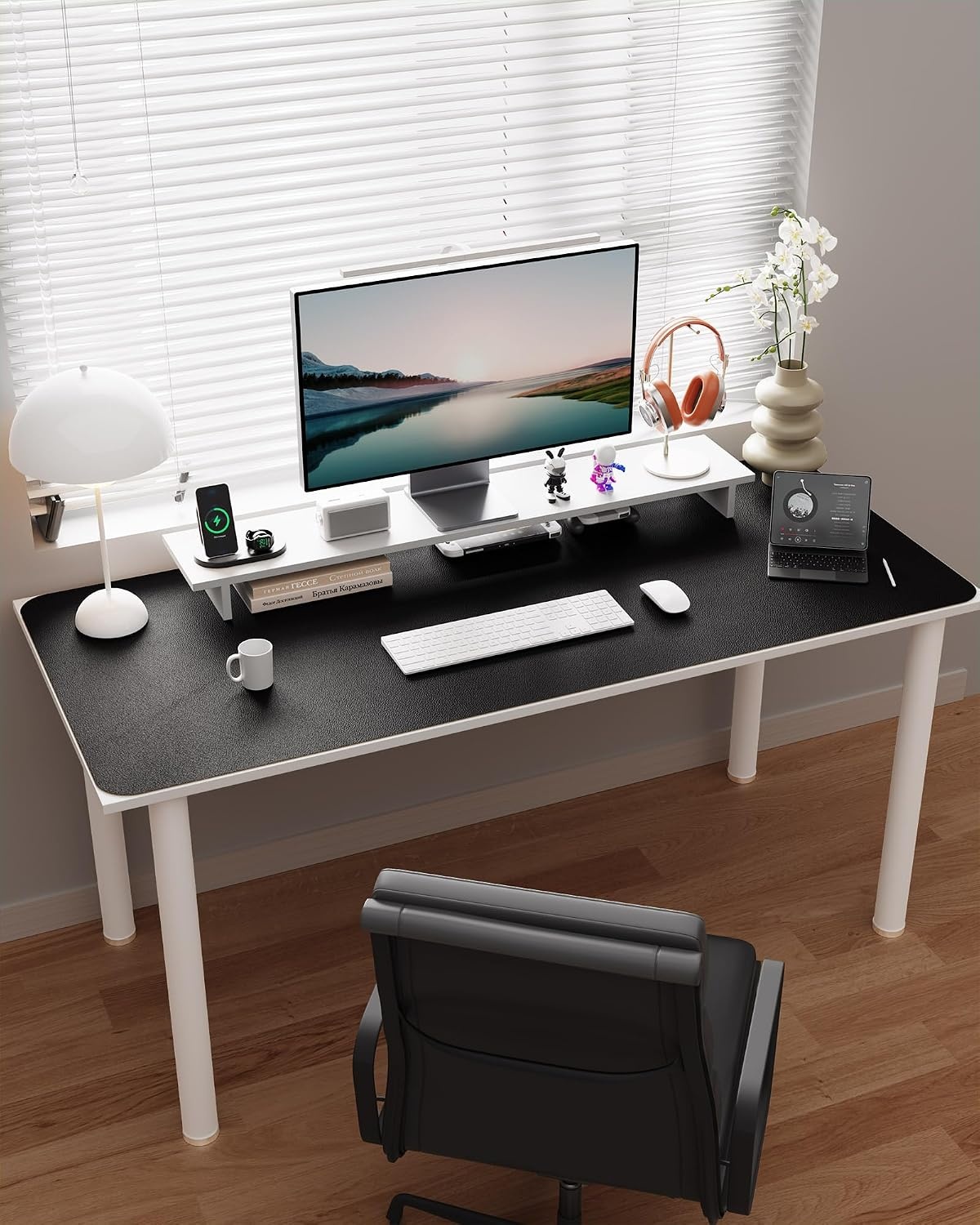 image:imageYSAGi DoubleSided Cork PU Leather Waterproof Desk Pad Protector for OfficeBlackcork