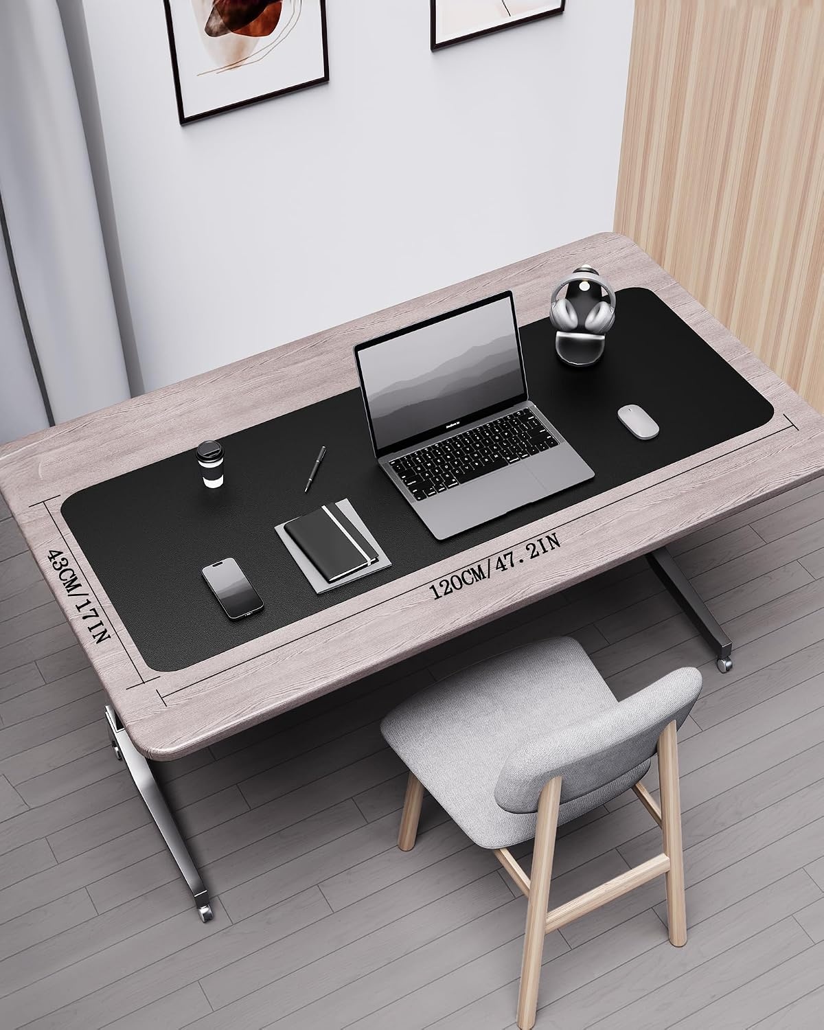 image:imageYSAGi DoubleSided Cork PU Leather Waterproof Desk Pad Protector for OfficeBlackcork