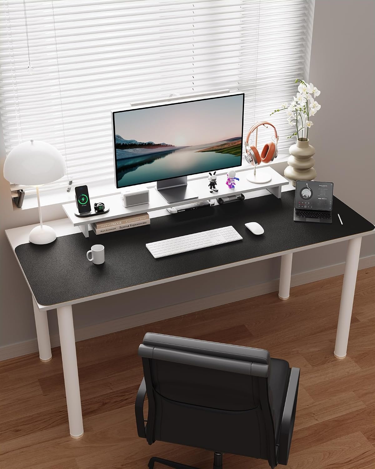 image:imageYSAGi DoubleSided Cork PU Leather Waterproof Desk Pad Protector for OfficeBlackcork