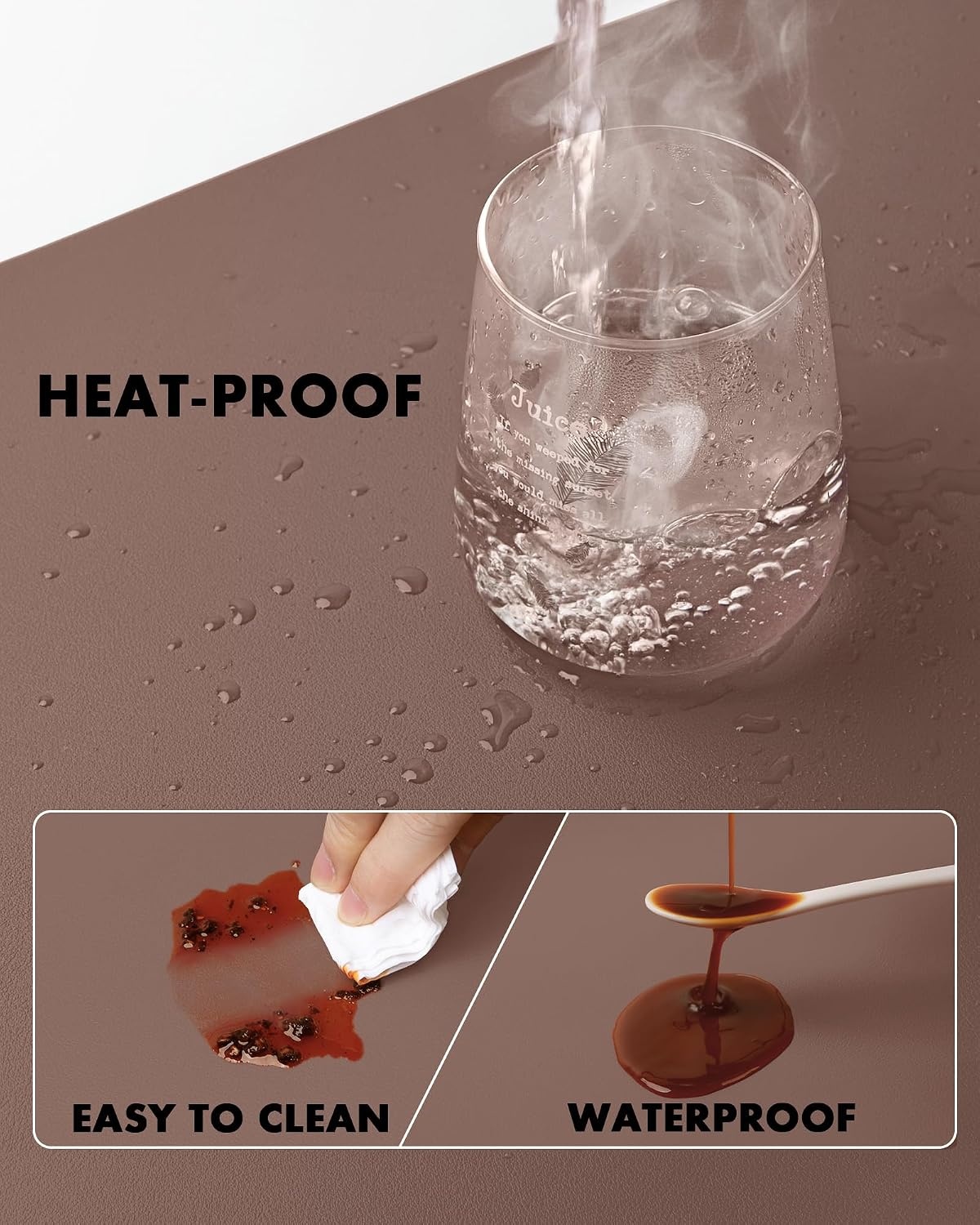 image:imageYSAGi DoubleSided Cork PU Leather Waterproof Desk Pad Protector for OfficeChocolate