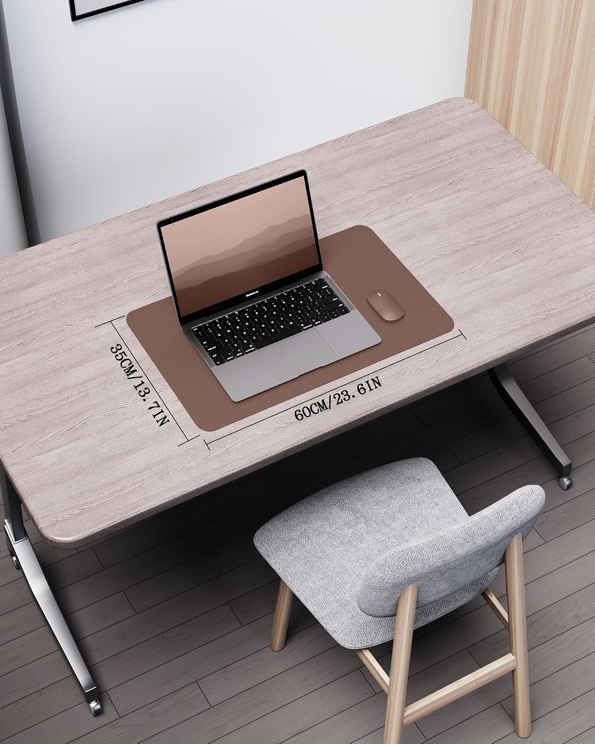 image:imageYSAGi DoubleSided Cork PU Leather Waterproof Desk Pad Protector for OfficeChocolate