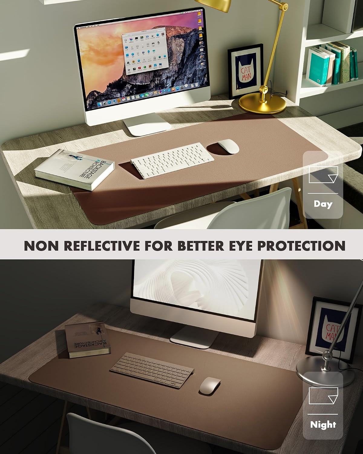 image:imageYSAGi DoubleSided Cork PU Leather Waterproof Desk Pad Protector for OfficeCoffeecork