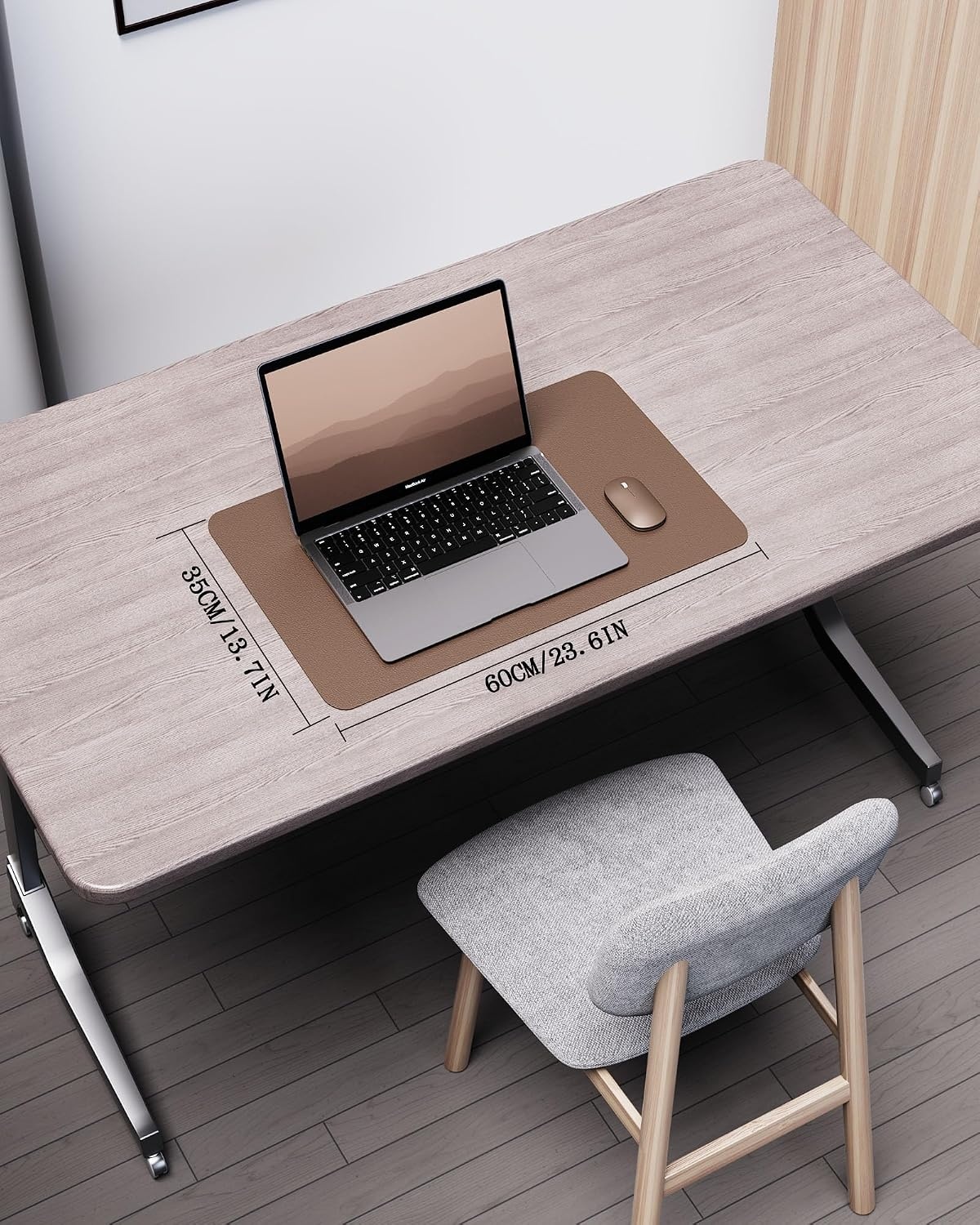 image:imageYSAGi DoubleSided Cork PU Leather Waterproof Desk Pad Protector for OfficeCoffeecork