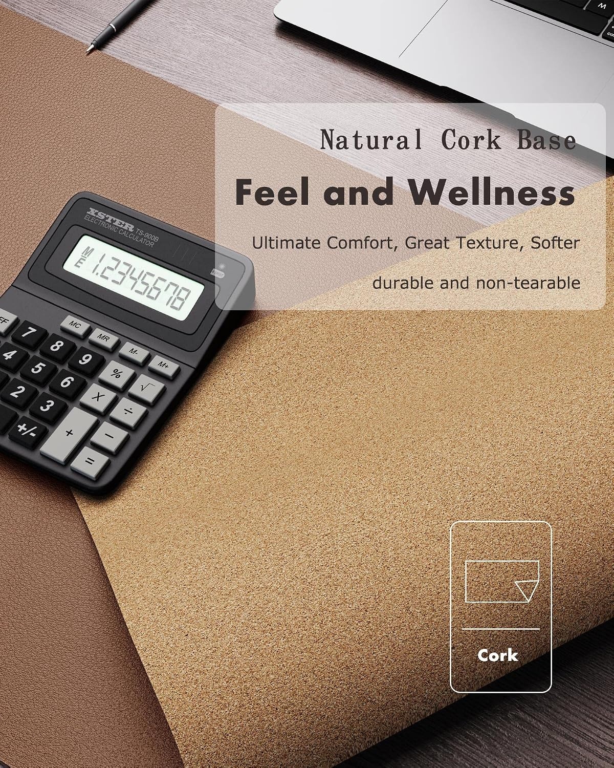 image:imageYSAGi DoubleSided Cork PU Leather Waterproof Desk Pad Protector for OfficeCoffeecork