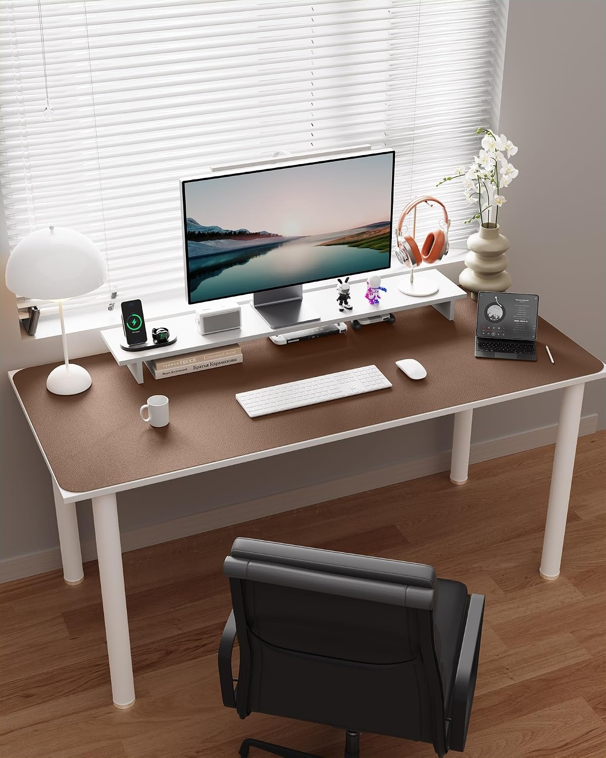 image:imageYSAGi DoubleSided Cork PU Leather Waterproof Desk Pad Protector for OfficeCoffeecork