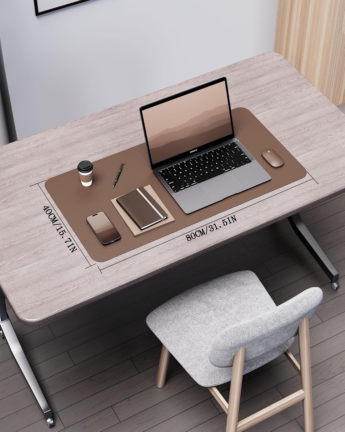 image:imageYSAGi DoubleSided Cork PU Leather Waterproof Desk Pad Protector for OfficeCoffeecork