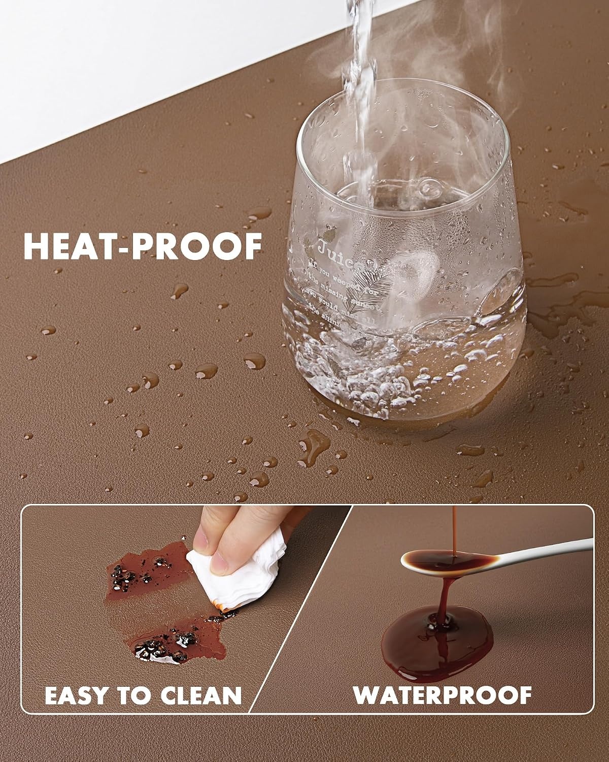 image:imageYSAGi DoubleSided Cork PU Leather Waterproof Desk Pad Protector for OfficeCoffeecork