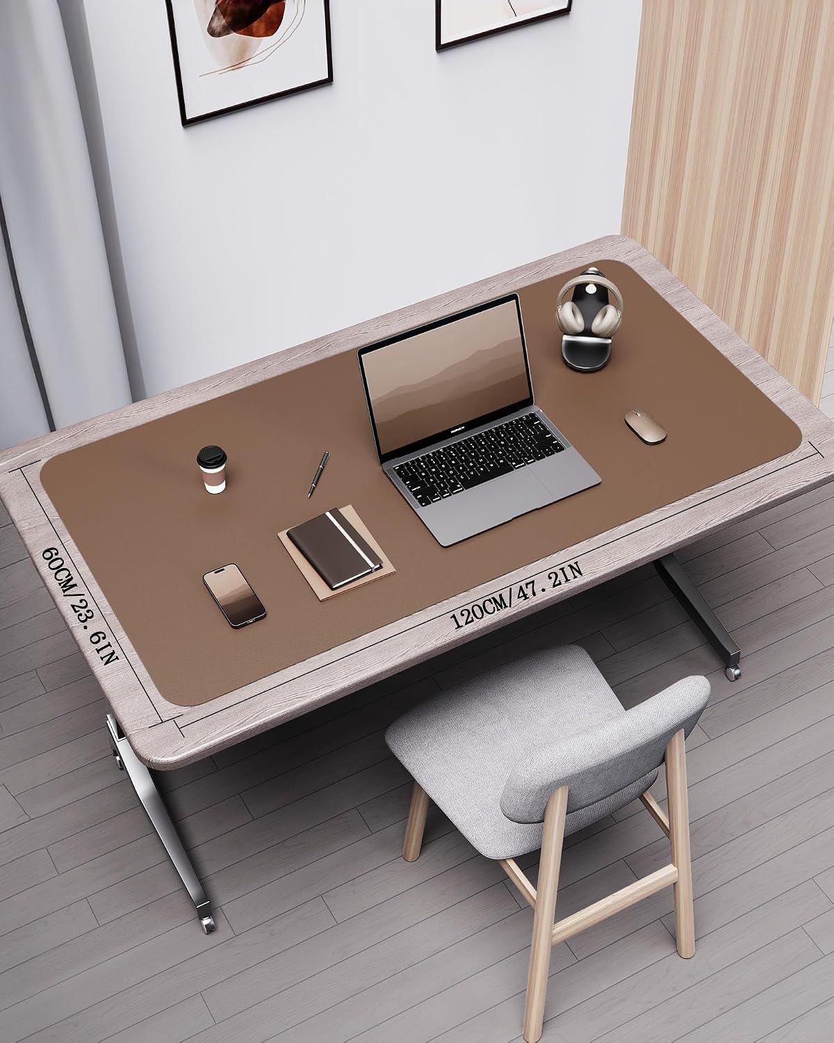 image:imageYSAGi DoubleSided Cork PU Leather Waterproof Desk Pad Protector for OfficeCoffeecork