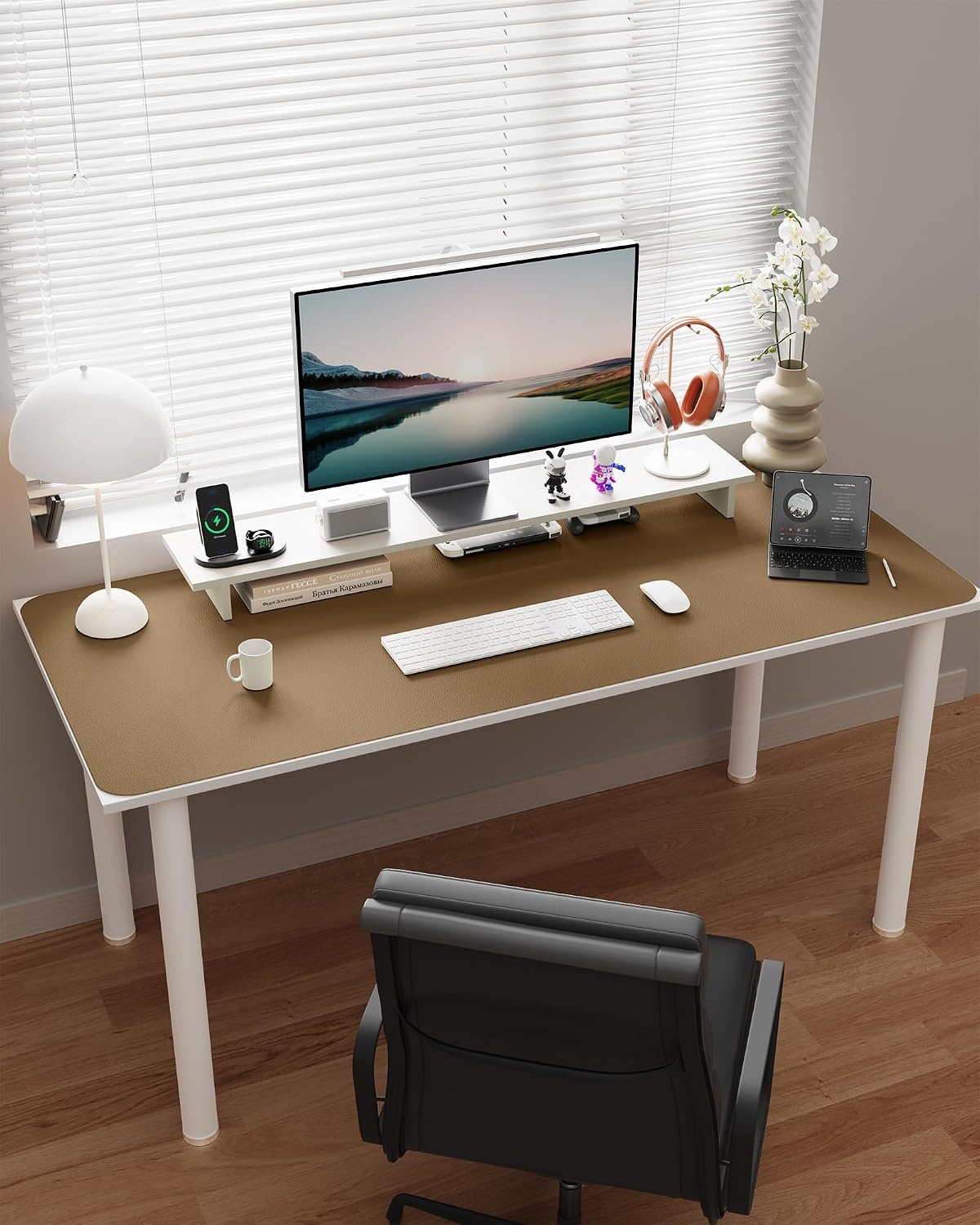 image:imageYSAGi DoubleSided Cork PU Leather Waterproof Desk Pad Protector for OfficeKhakicork