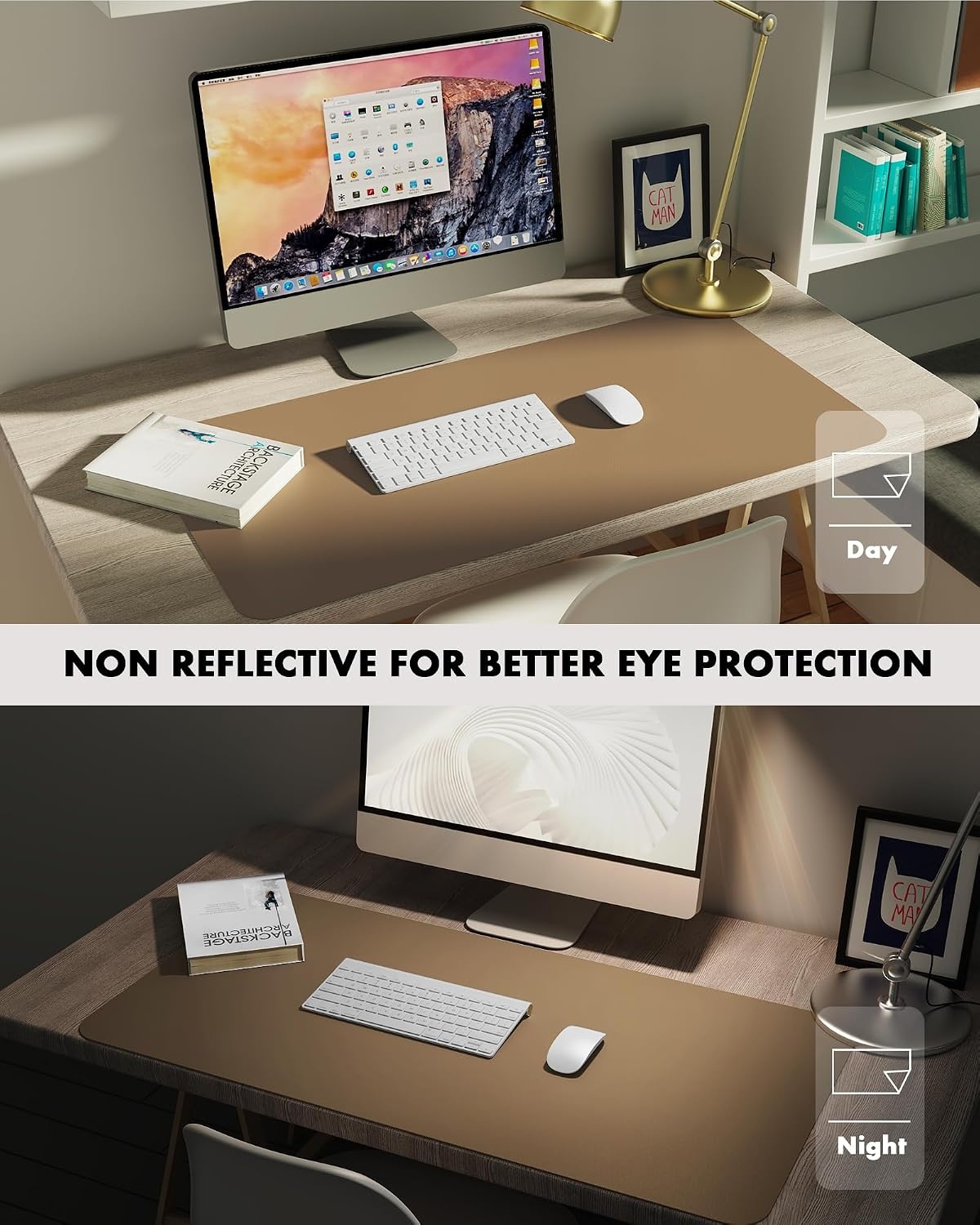 image:imageYSAGi DoubleSided Cork PU Leather Waterproof Desk Pad Protector for OfficeKhakicork
