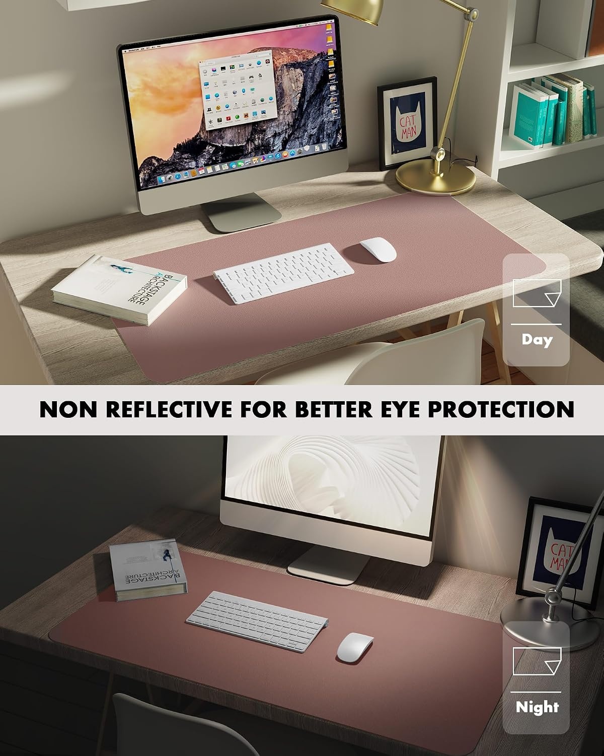 image:imageYSAGi DoubleSided Cork PU Leather Waterproof Desk Pad Protector for OfficePale MauveCork
