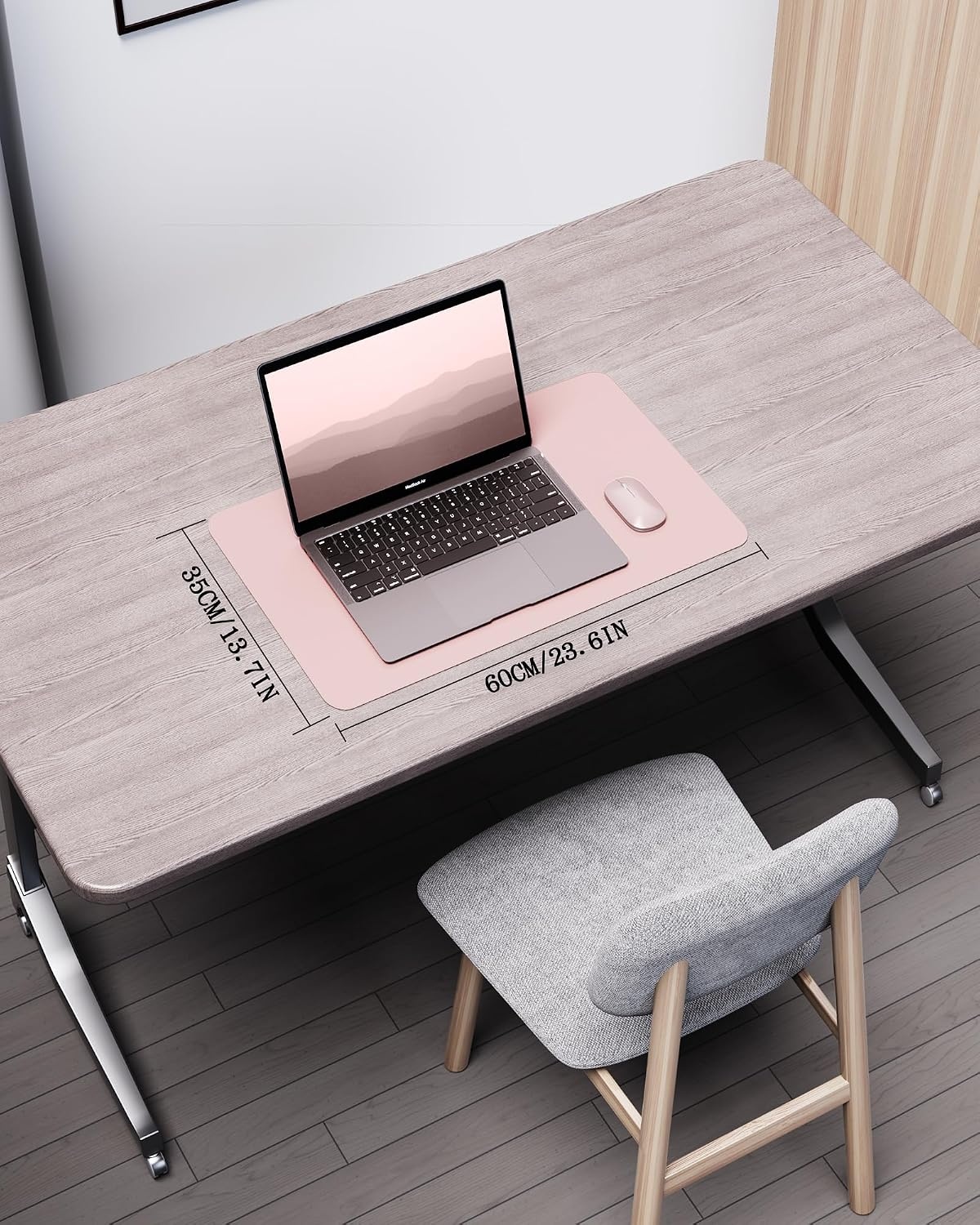 image:imageYSAGi DoubleSided Cork PU Leather Waterproof Desk Pad Protector for OfficePinkcork