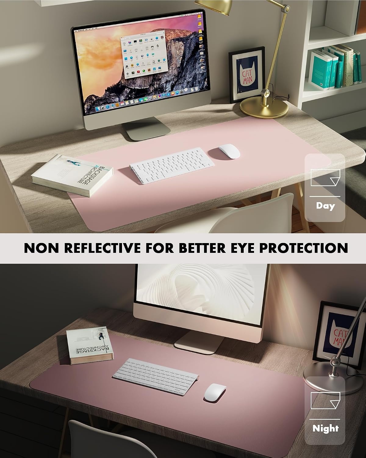 image:imageYSAGi DoubleSided Cork PU Leather Waterproof Desk Pad Protector for OfficePinkcork