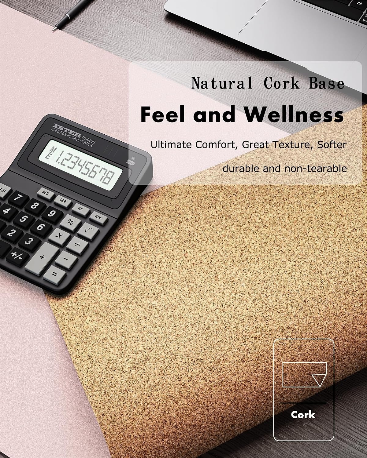 image:imageYSAGi DoubleSided Cork PU Leather Waterproof Desk Pad Protector for OfficePinkcork