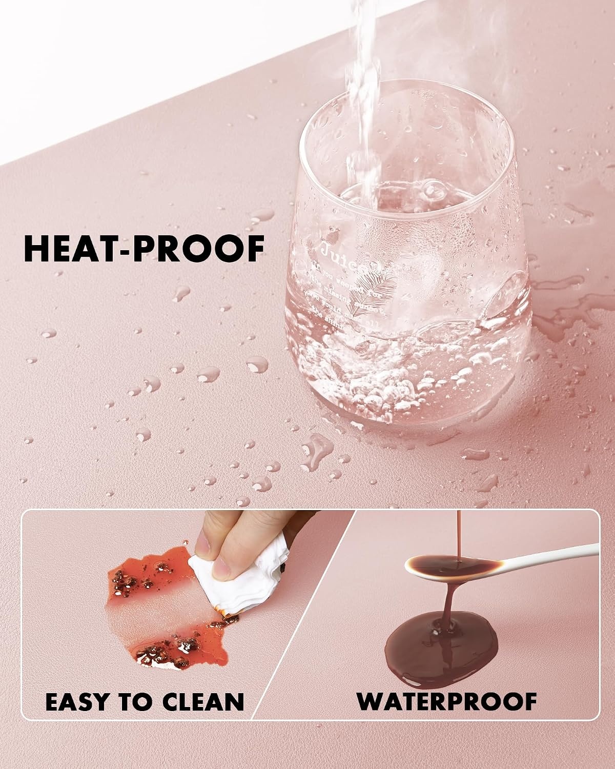 image:imageYSAGi DoubleSided Cork PU Leather Waterproof Desk Pad Protector for OfficePinkcork