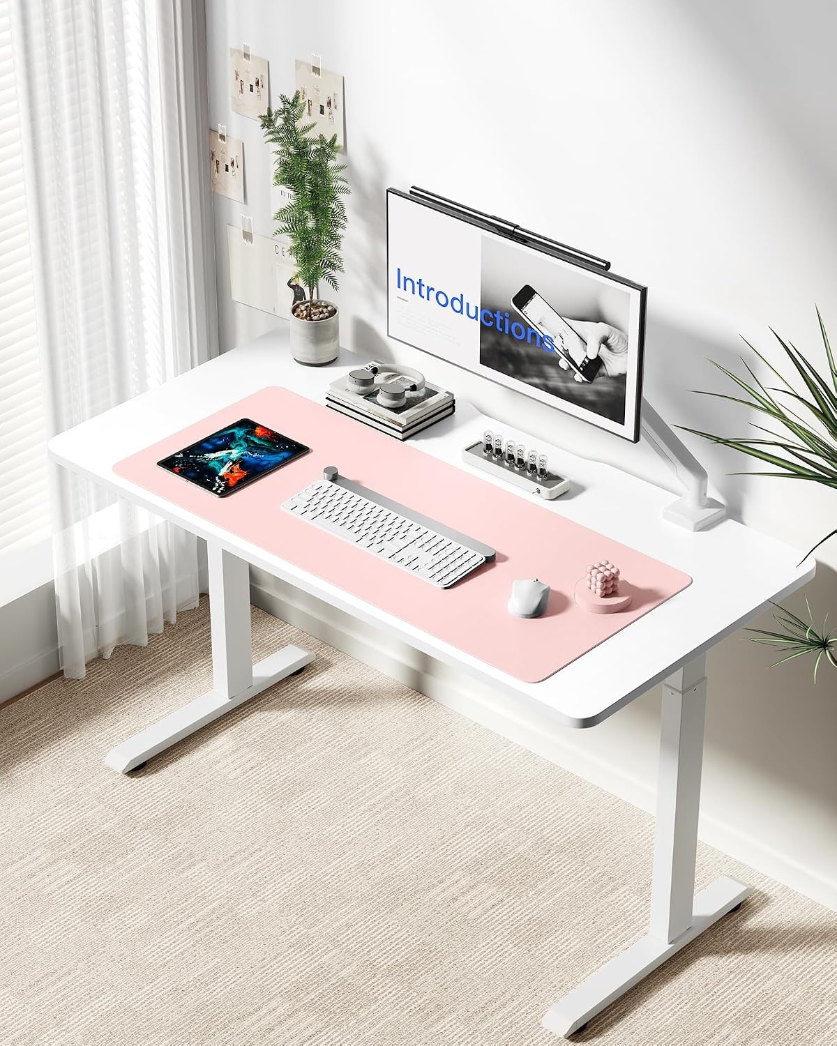 image:imageYSAGi Leather Office Desk Pad Protector Large Mouse Pad NonSlip PU Leather Laptop Desk Blotter Waterproof Writing Pad for Office and Home Black 236 x 138Light Pink
