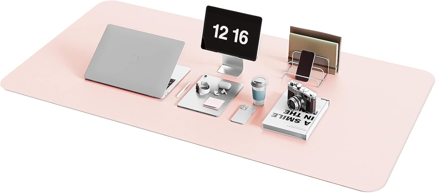 image:imageYSAGi NonSlip Leather Desk Pad Waterproof Laptop Computer Desk Keyboard Mat Table Protector Blotter Mat Large Mouse Pad for OfficeWorkHomeDecorPink 236 x 137Pink