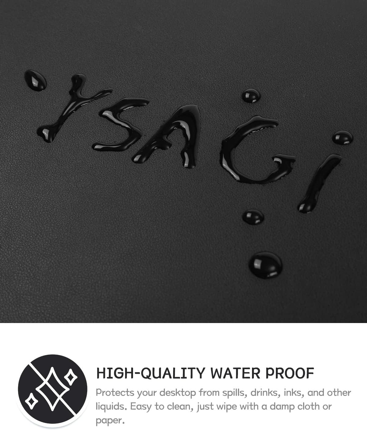 image:imageYSAGi NonSlip Leather Desk Pad Waterproof Laptop Computer Desk Keyboard Mat Table Protector Blotter Mat Large Mouse Pad for OfficeWorkHomeDecorPink 236 x 137Black