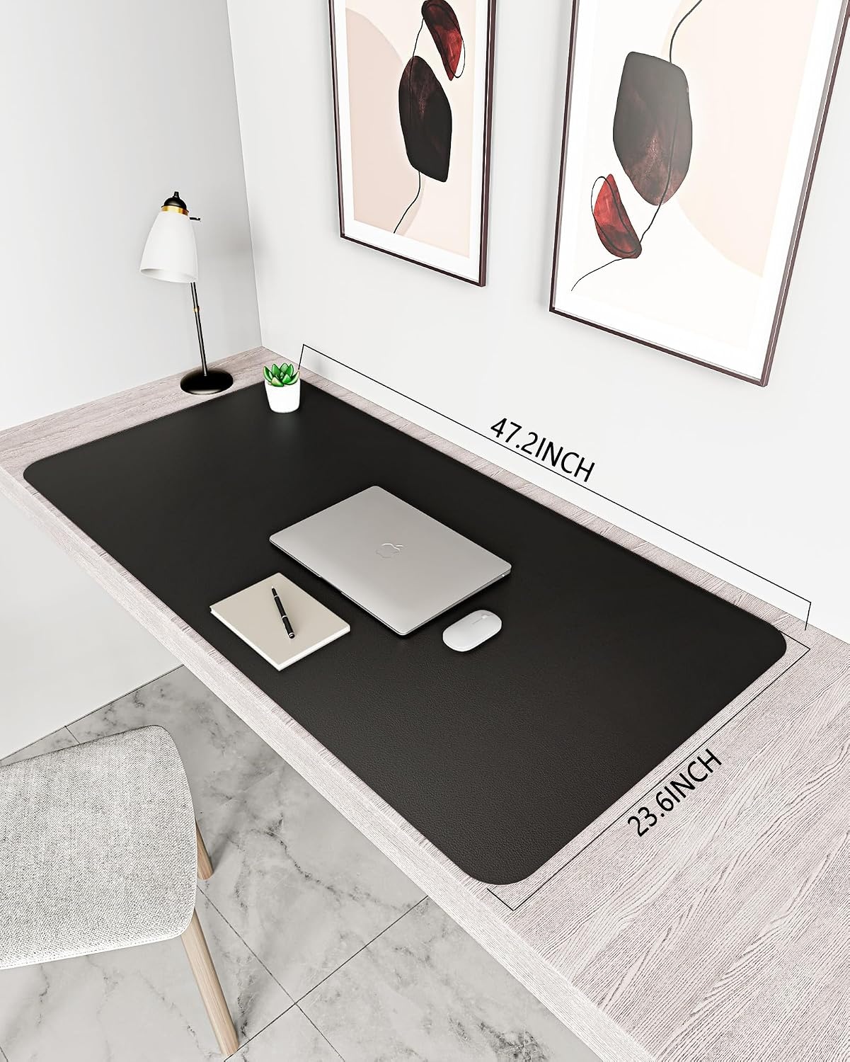 image:imageYSAGi NonSlip Leather Desk Pad Waterproof Laptop Computer Desk Keyboard Mat Table Protector Blotter Mat Large Mouse Pad for OfficeWorkHomeDecorPink 236 x 137Black