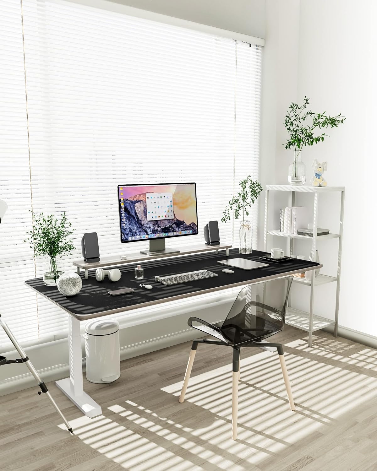 image:imageYSAGi NonSlip Leather Desk Pad Waterproof Laptop Computer Desk Keyboard Mat Table Protector Blotter Mat Large Mouse Pad for OfficeWorkHomeDecorPink 236 x 137Black