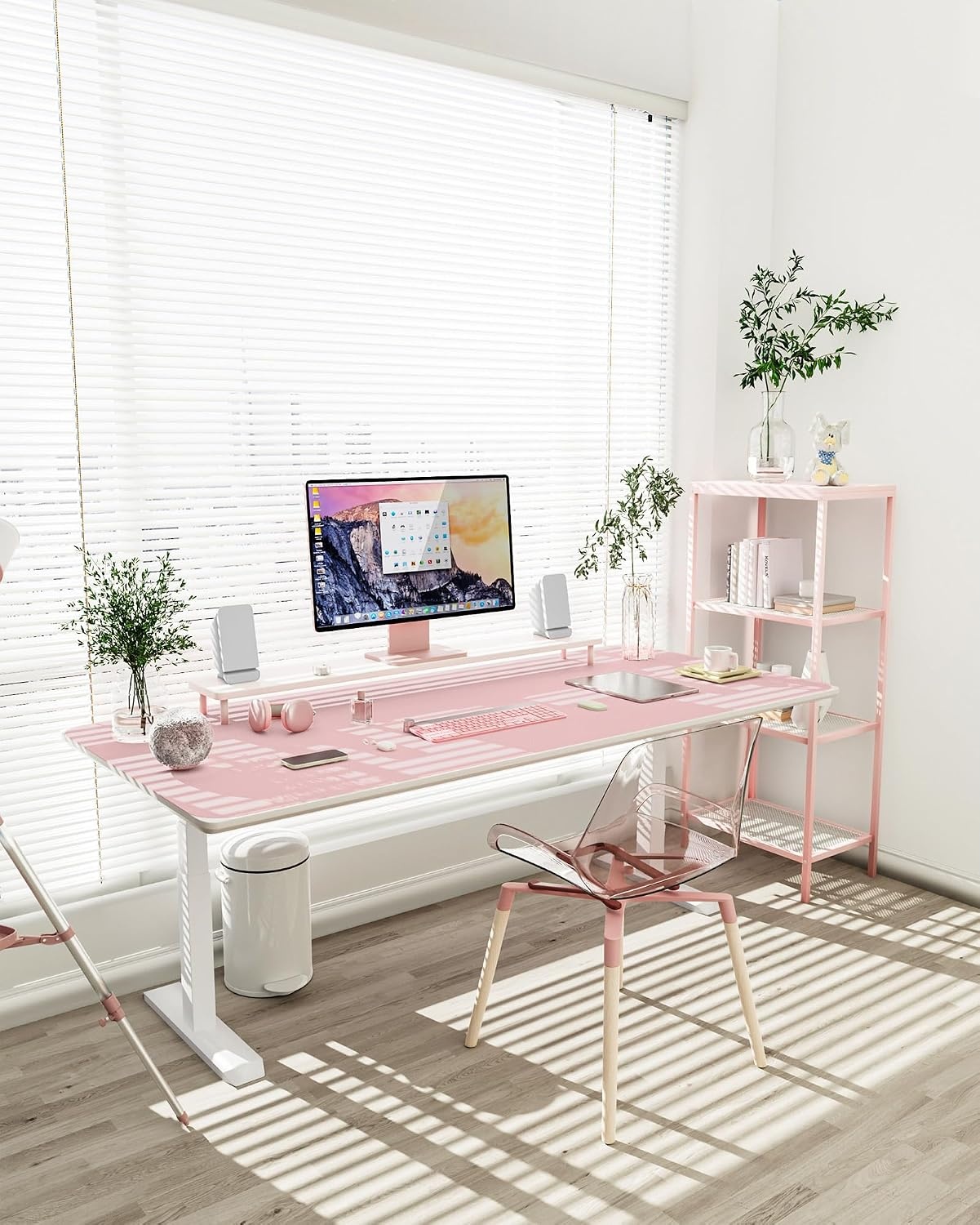image:imageYSAGi NonSlip Leather Desk Pad Waterproof Laptop Computer Desk Keyboard Mat Table Protector Blotter Mat Large Mouse Pad for OfficeWorkHomeDecorPink 236 x 137Pink