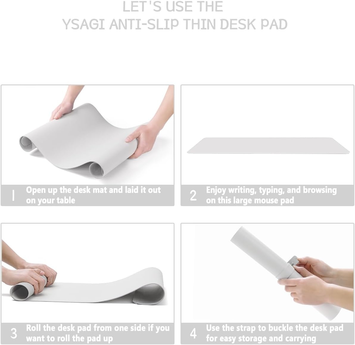 image:imageYSAGi NonSlip Leather Desk Pad Waterproof Laptop Computer Desk Keyboard Mat Table Protector Blotter Mat Large Mouse Pad for OfficeWorkHomeDecorPink 236 x 137White