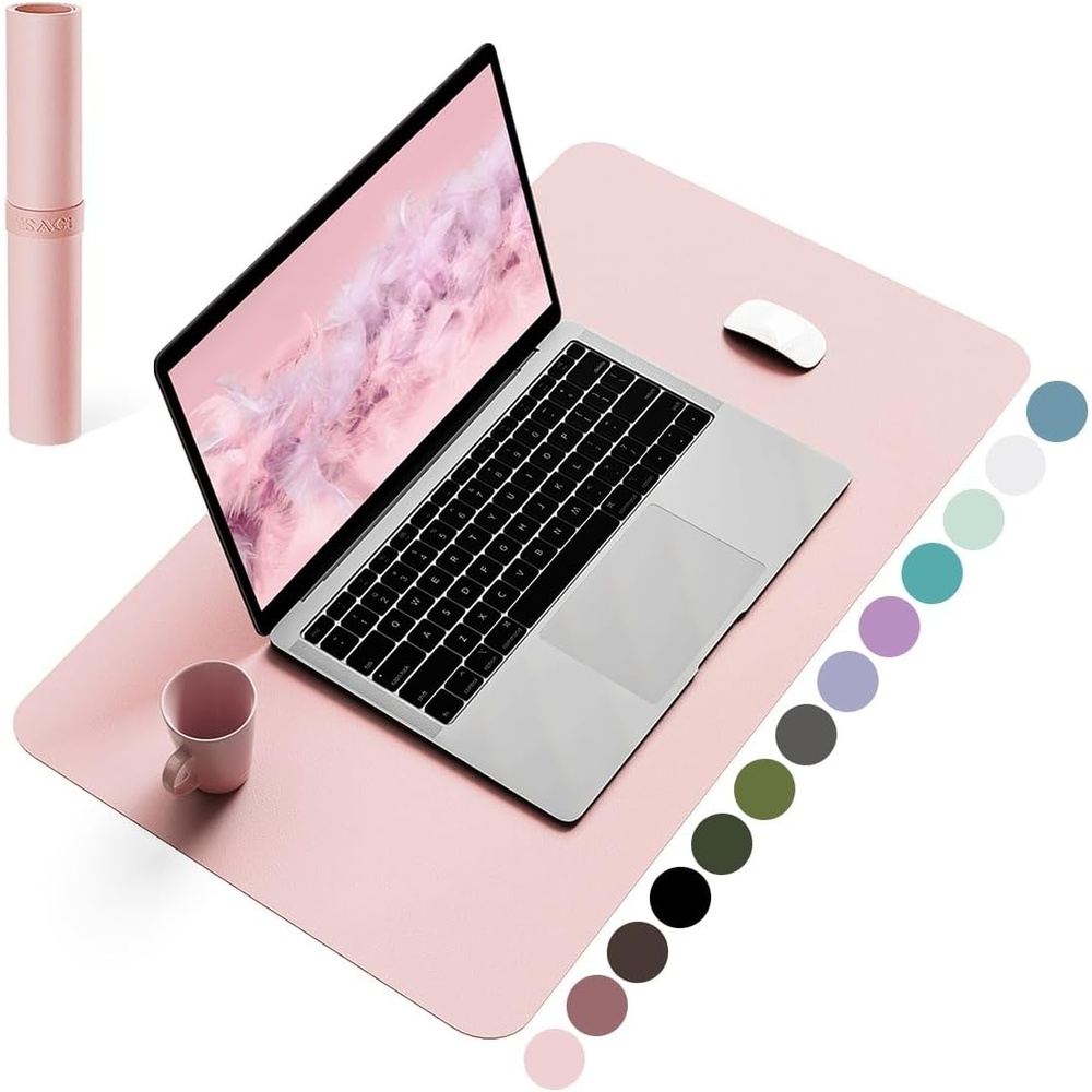 image:imageYSAGi NonSlip Leather Desk Pad Waterproof Laptop Computer Desk Keyboard Mat Table Protector Blotter Mat Large Mouse Pad for OfficeWorkHomeDecorPink 236 x 137Pink