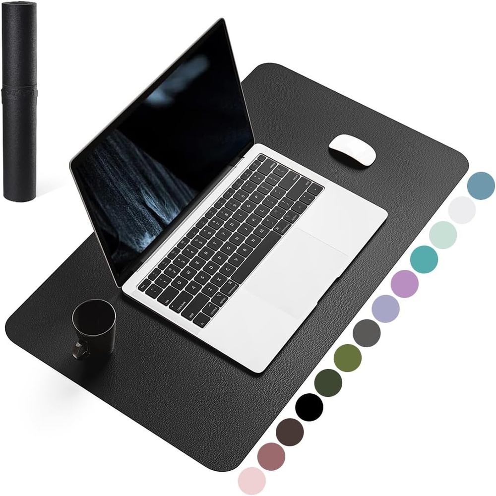image:imageYSAGi NonSlip Leather Desk Pad Waterproof Laptop Computer Desk Keyboard Mat Table Protector Blotter Mat Large Mouse Pad for OfficeWorkHomeDecorPink 236 x 137Black