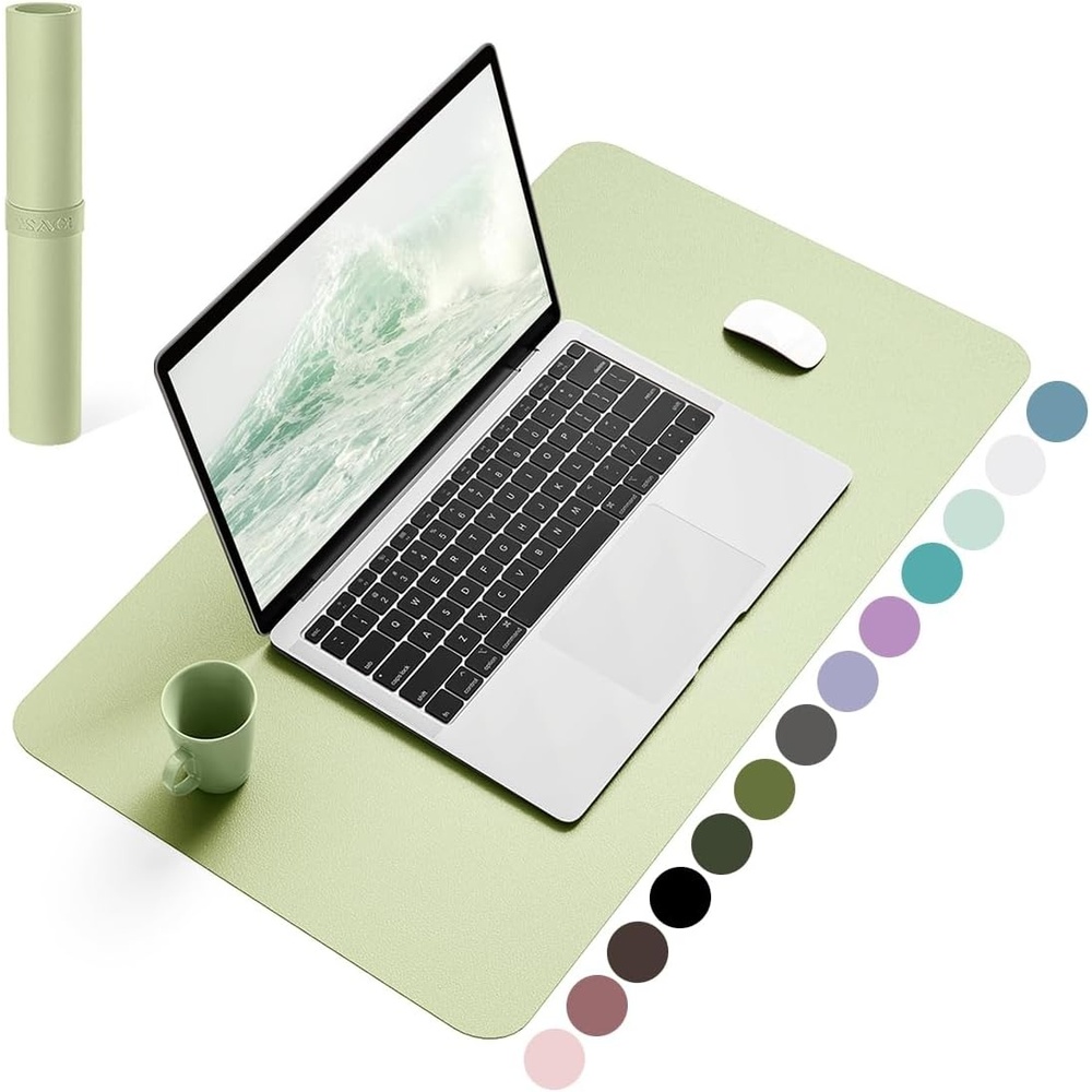 image:imageYSAGi NonSlip Leather Desk Pad Waterproof Laptop Computer Desk Keyboard Mat Table Protector Blotter Mat Large Mouse Pad for OfficeWorkHomeDecorPink 236 x 137Matcha Green