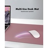 YSAGi Double-Sided Cork PU Leather Waterproof Desk Pad Protector for Office(Cork+dark Pink)