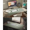 YSAGi Double-Sided Cork PU Leather Waterproof Desk Pad Protector for Office(Grayish Green)