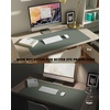 YSAGi Double-Sided Cork PU Leather Waterproof Desk Pad Protector for Office(Jungle Green)