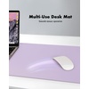YSAGi Double-Sided Cork PU Leather Waterproof Desk Pad Protector for Office(Light Purple)