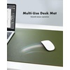 YSAGi Double-Sided Cork PU Leather Waterproof Desk Pad Protector for Office(Olive Green+cork)