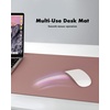 YSAGi Double-Sided Cork PU Leather Waterproof Desk Pad Protector for Office(Pale Mauve/Cork)