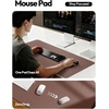 YSAGi Leather Office Desk Pad Protector, Large Mouse Pad, Non-Slip, PU Leather, Laptop Desk Blotter, Waterproof Writing Pad for Office and Home, Black, 23.6″ x 13.8″(Chocolate)