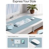 YSAGi Leather Office Desk Pad Protector, Large Mouse Pad, Non-Slip, PU Leather, Laptop Desk Blotter, Waterproof Writing Pad for Office and Home, Black, 23.6″ x 13.8″(Ice Blue)