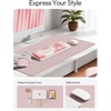 YSAGi Leather Office Desk Pad Protector, Large Mouse Pad, Non-Slip, PU Leather, Laptop Desk Blotter, Waterproof Writing Pad for Office and Home, Black, 23.6″ x 13.8″(Grayish Lavender)