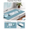YSAGi Leather Office Desk Pad Protector, Large Mouse Pad, Non-Slip, PU Leather, Laptop Desk Blotter, Waterproof Writing Pad for Office and Home, Black, 23.6″ x 13.8″(Aquamarine)