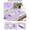 YSAGi Leather Office Desk Pad Protector, Large Mouse Pad, Non-Slip, PU Leather, Laptop Desk Blotter, Waterproof Writing Pad for Office and Home, Black, 23.6″ x 13.8″(Light Purple)