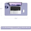 YSAGi Non-Slip Leather Desk Pad, Waterproof Laptop Computer Desk Keyboard Mat, Table Protector Blotter Mat, Large Mouse Pad for Office/Work/Home/Decor(Pink, 23.6″ x 13.7″)(Lavender)
