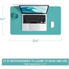 YSAGi Non-Slip Leather Desk Pad, Waterproof Laptop Computer Desk Keyboard Mat, Table Protector Blotter Mat, Large Mouse Pad for Office/Work/Home/Decor(Pink, 23.6″ x 13.7″)(Green Blue)