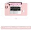 YSAGi Non-Slip Leather Desk Pad, Waterproof Laptop Computer Desk Keyboard Mat, Table Protector Blotter Mat, Large Mouse Pad for Office/Work/Home/Decor(Pink, 23.6″ x 13.7″)(Pink)