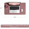 YSAGi Non-Slip Leather Desk Pad, Waterproof Laptop Computer Desk Keyboard Mat, Table Protector Blotter Mat, Large Mouse Pad for Office/Work/Home/Decor(Pink, 23.6″ x 13.7″)(Dark Pink)