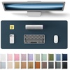 YSAGi Leather Office Desk Pad Protector, Large Mouse Pad, Non-Slip, PU Leather, Laptop Desk Blotter, Waterproof Writing Pad for Office and Home, Black, 23.6″ x 13.8″(Dark Blue)