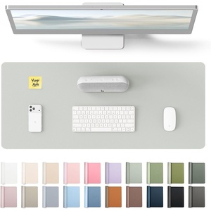 YSAGi Leather Office Desk Pad Protector, Large Mouse Pad, Non-Slip, PU Leather, Laptop Desk Blotter, Waterproof Writing Pad for Office and Home, Black, 23.6″ x 13.8″(Light Grey)