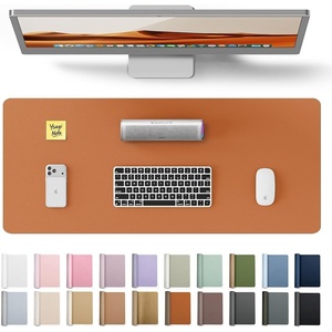 YSAGi Leather Office Desk Pad Protector, Large Mouse Pad, Non-Slip, PU Leather, Laptop Desk Blotter, Waterproof Writing Pad for Office and Home, Black, 23.6″ x 13.8″(Brown)